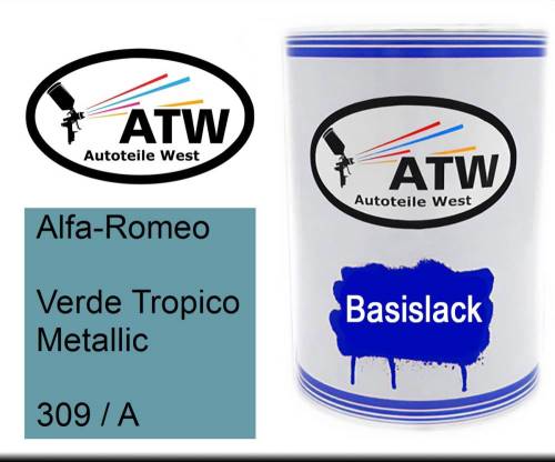 Alfa-Romeo, Verde Tropico Metallic, 309 / A: 500ml Lackdose, von ATW Autoteile West.